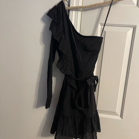 Lulus Black One-Shoulder Ruffled Dress - Picture 2 of 3